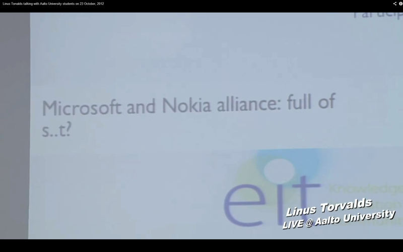 Беседа Линуса Торвальдса со студентами университета Аалто (23.10.2012)