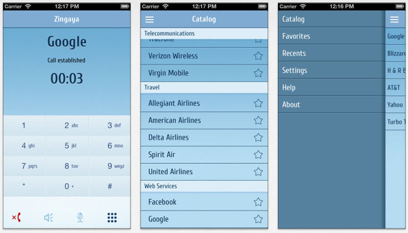 Бесплатное мобильное приложение Zingaya для iOS
