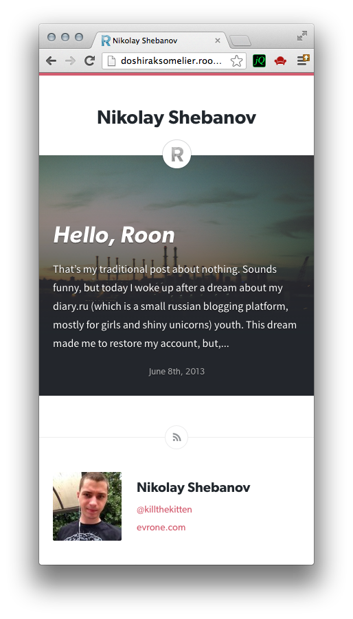 Блоггинг для хипстеров — Roon.io