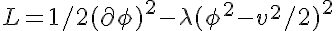 L=1/2 ( partial phi )^2 - lambda (phi ^2 - v^2/2)^2