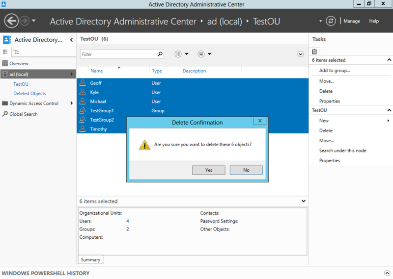 Что нового в корзине Active Directory в Windows Server 2012