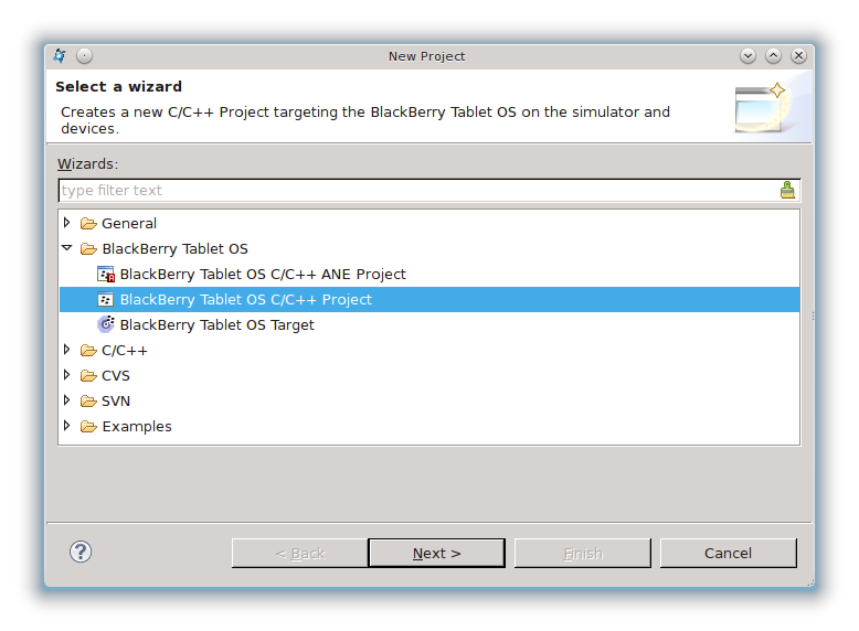 Mobile Development / Как быстро начать разрабатывать на Qt/QML для BlackBerry PlayBook и заставить всех тебе завидовать Создание проекта BlackBerry Tablet OS C/C++ в Native SDK