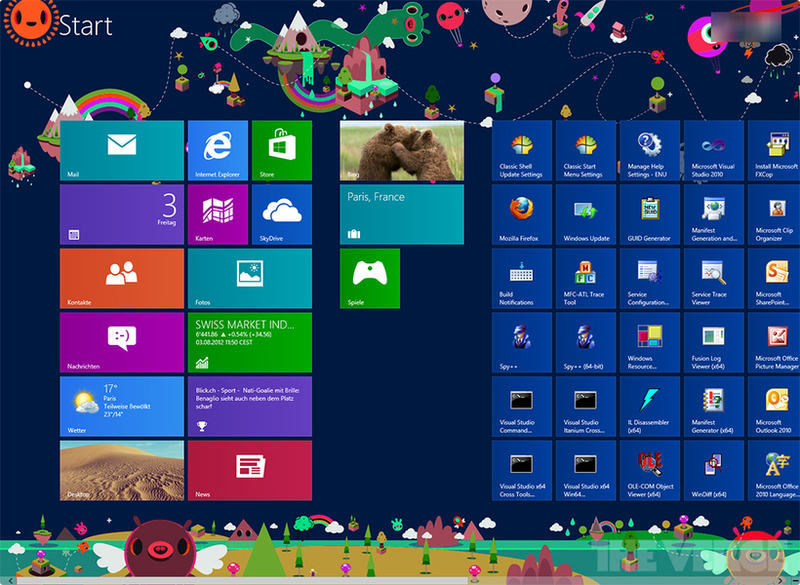 Дизайн фоновых изображений стартового экрана в Windows 8