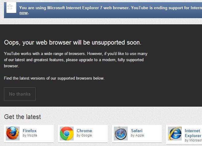 До свидания, Internet Explorer 8