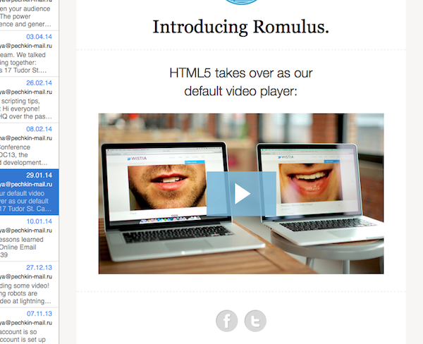Добавление видео из Youtube в email рассылку Добавление видео из Youtube в email рассылку