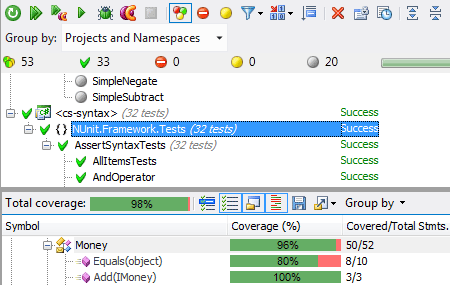 dotCover 2.0 — совместимость с VS2012 RC и встроенное средство запуска юнит тестов image