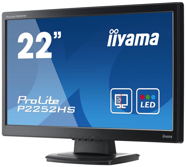 В мониторе Iiyama P2252HS-1 используется панель типа TN размером 21,5 дюйма