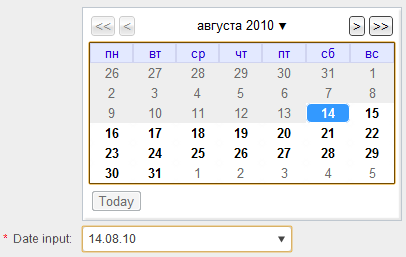 Элемент Date Picker стал доступен в Chrome Canary и Chromium