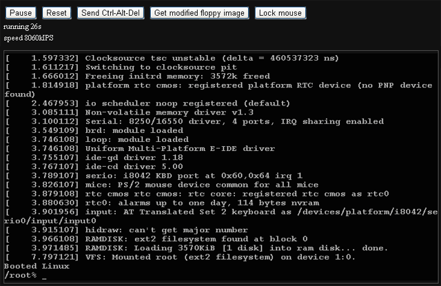 Эмулятор x86 на JavaScript