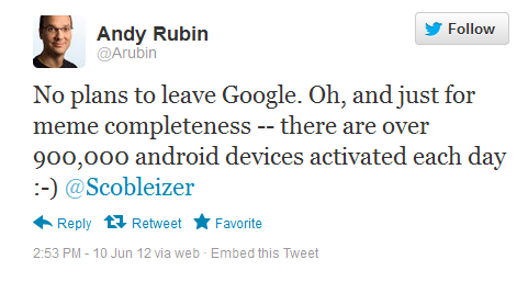 Энди Рубин: Android активируют 900 000 раз в сутки