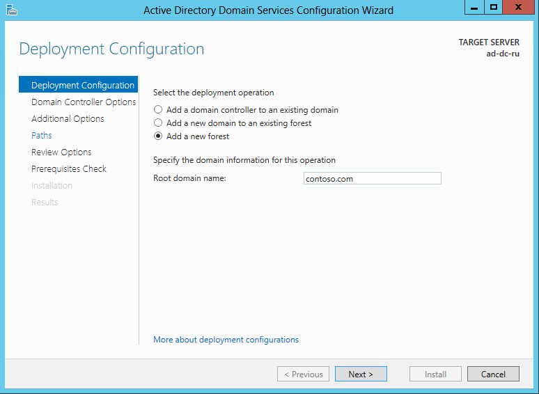 Ферма SharePoint 2013 в Windows Azure. AD DC