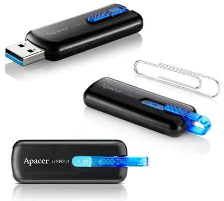 Флэш-накопитель Apacer AH354 оснащен интерфейсом USB 3.0