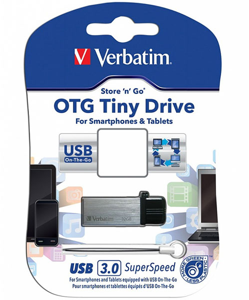 Доступны накопители Verbatim OTG Tiny Drive объемом 8, 16 и 32 ГБ