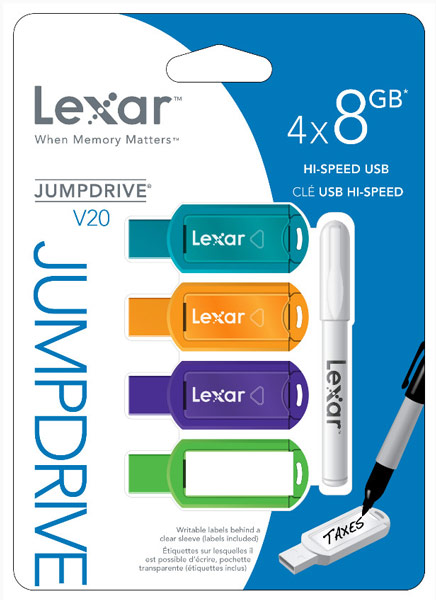 Lexar комплектует флэшки JumpDrive V20 ручками