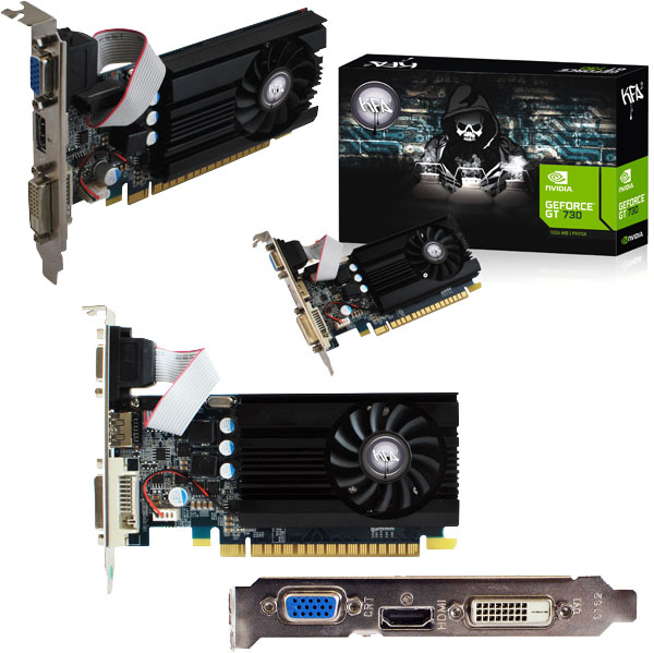 Тактовая частота GPU модели KFA2 GeForce GT 730 EX OC увеличена с 902 до 954 МГц