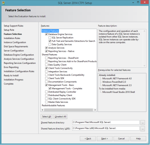Хранение служебных баз Team Foundation Server 2013 RC на SQL Server 2014 СТР1