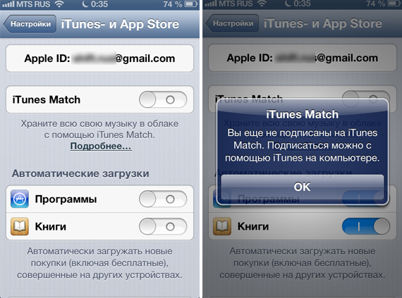 iTunes Store и iTunes Match заработал в России и СНГ