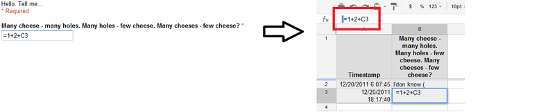 Инъекция Excel формул в Google Docs