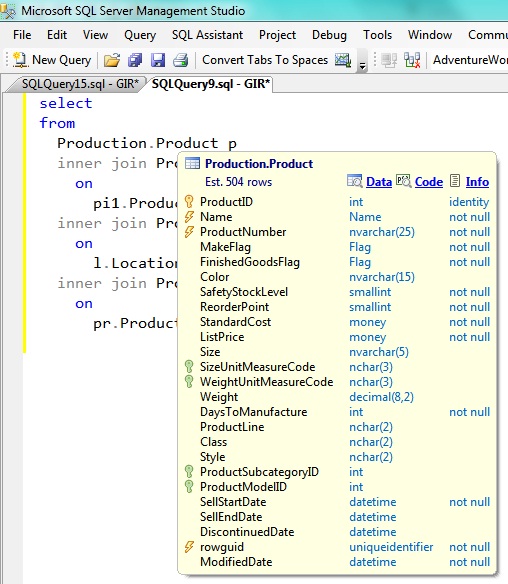 Инструментарий разработчика: SQL Assistant