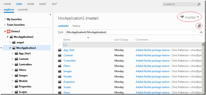 Интеграция Team Foundation Services с Git и другие новые возможности image
