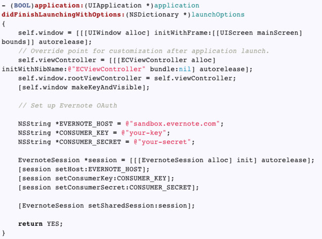 Интегрируем iOS приложение с Evernote: первые шаги image