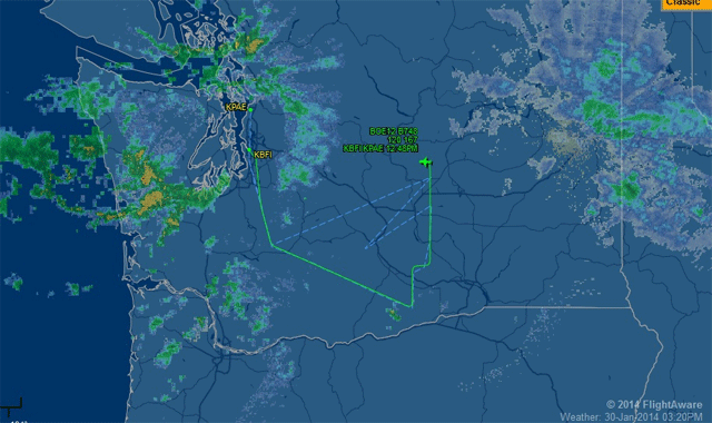 Испытательный полёт Боинга 747 8F: рисуем цифры с помощью GPS автопилота