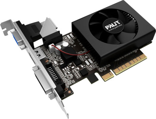 Все 3D-карты Palit GeForce GT 730 имеют по одному видеовыходу DVI, HDMI и VGA