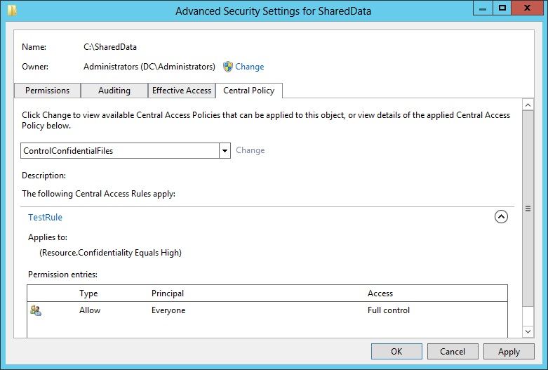 Изменения в AD Windows Server 2012. Часть 1. Динамический контроль доступа
