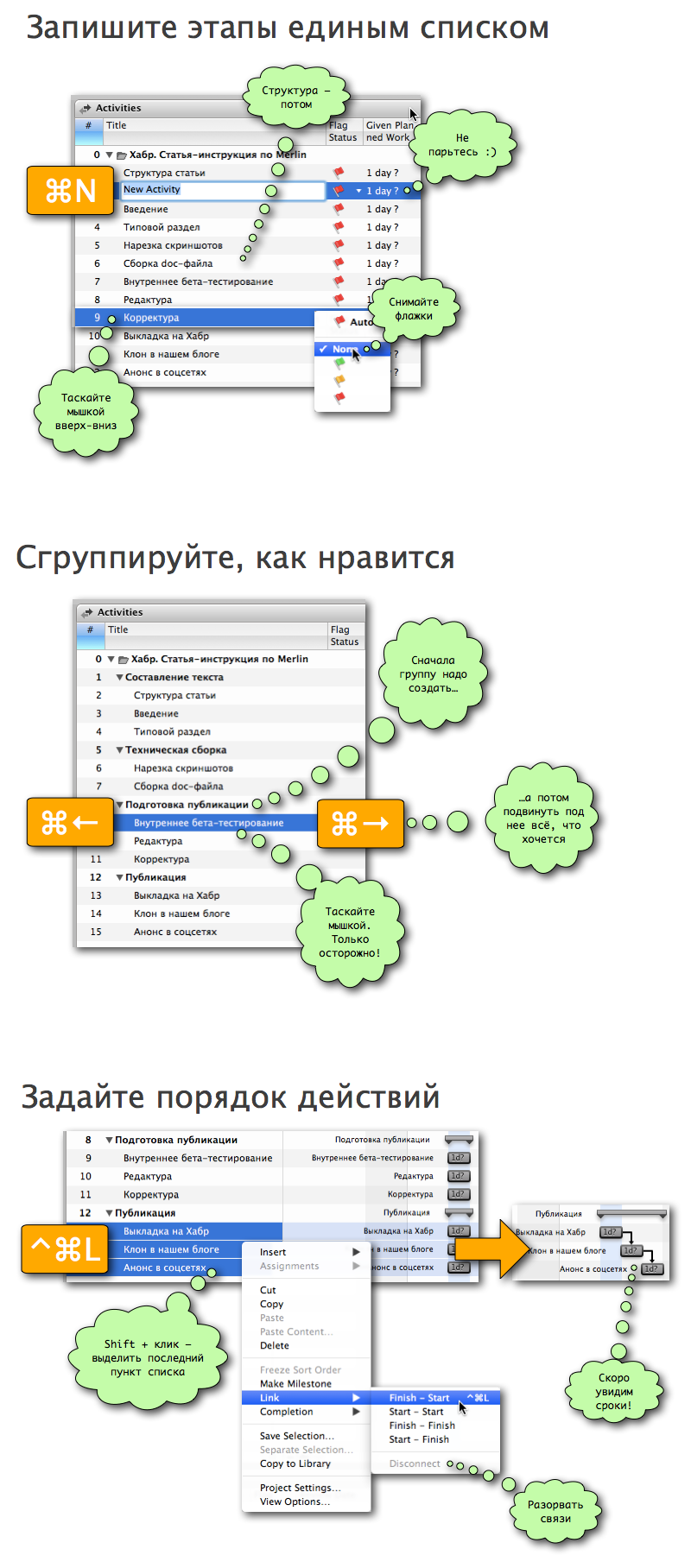 Как составить план бюджет проекта в Merlin (Mac OS)