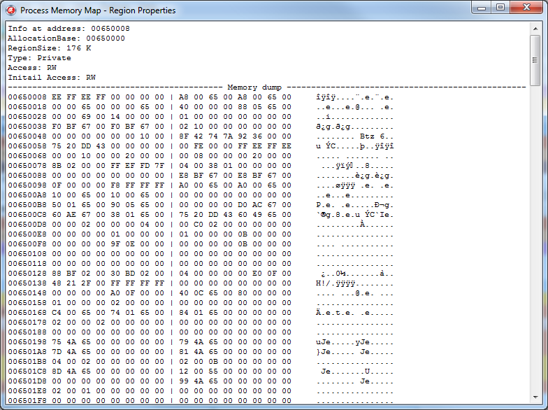 Карта памяти процесса