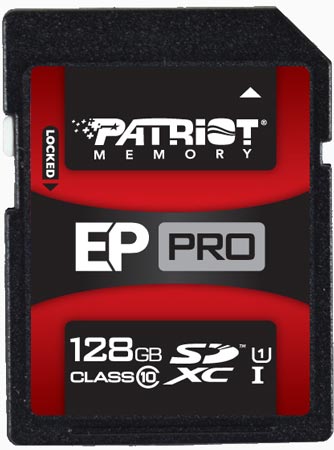 Продажи карт памяти SDXC и SDHC Patriot Memory EP Pro UHS-1 стартуют 16 июля
