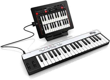 Клавиатурный контроллер MIDI iRig KEYS совместим с iPhone, iPod touch, iPad, Mac и ПК