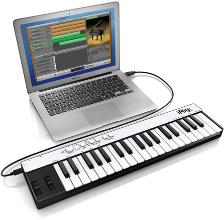 Клавиатурный контроллер MIDI iRig KEYS совместим с iPhone, iPod touch, iPad, Mac и ПК