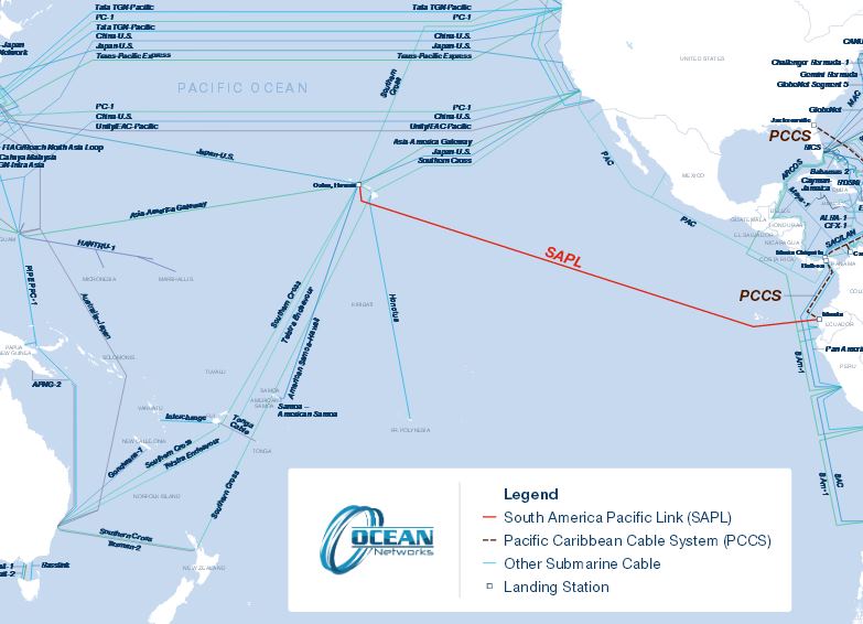 Компания Ocean Networks собирается проложить новую интернет магистраль длиной 9400 км по дну Тихого океана