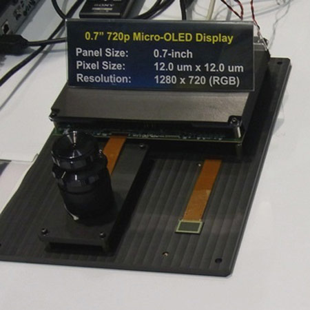 Компания Sony показала панели типа OLED для электронных видоискателей и носимых дисплеев 