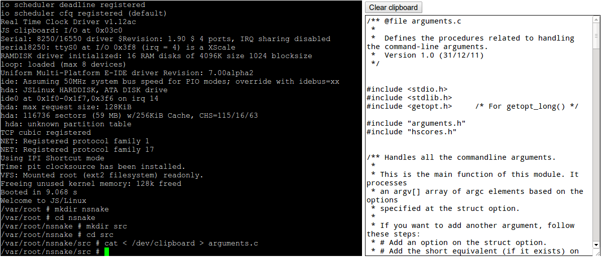 Компилируем змейку в браузере image