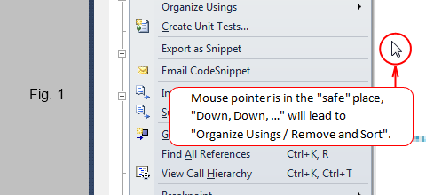 Контекстные меню VS2010/2012 и клавиатура image