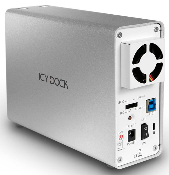 Корпус для внешнего массива дисков Icy Dock ICYRaid MB662U3-2S оснащен интерфейсом USB 3.0