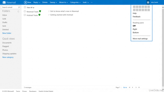 Легким движением руки Hotmail превращается… превращается в Newmail