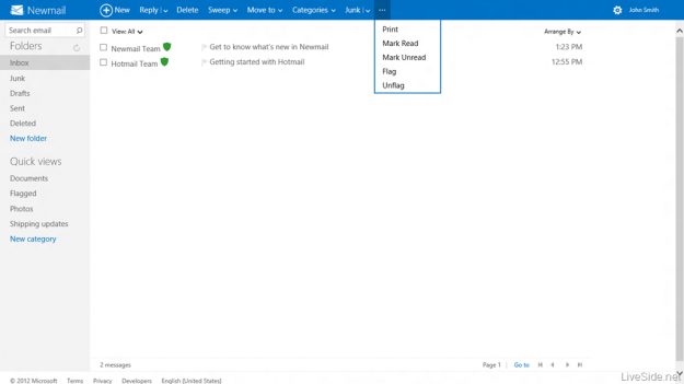 Легким движением руки Hotmail превращается… превращается в Newmail