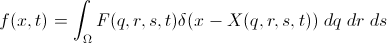 f(x,t)=int_Omega F(q,r,s,t)delta(x-X(q,r,s,t)); dq ; dr ; ds Метод погруженной границы для чайников