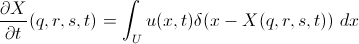 frac{partial X}{partial t}(q,r,s,t)=int_U u(x,t) delta(x-X(q,r,s,t)); dx Метод погруженной границы для чайников