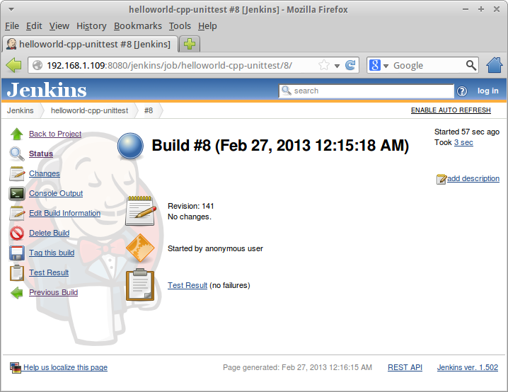 Модульное тестирование и непрерывная интеграция при помощи Jenkins для C++ проектов image