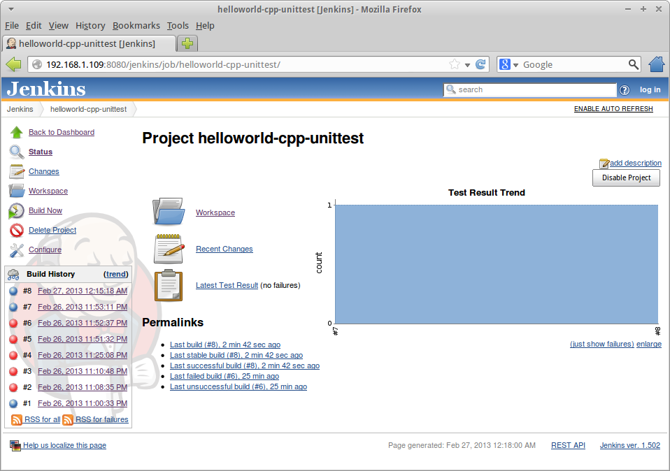 Модульное тестирование и непрерывная интеграция при помощи Jenkins для C++ проектов image