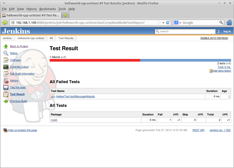 Модульное тестирование и непрерывная интеграция при помощи Jenkins для C++ проектов image