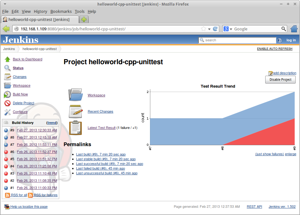 Модульное тестирование и непрерывная интеграция при помощи Jenkins для C++ проектов image