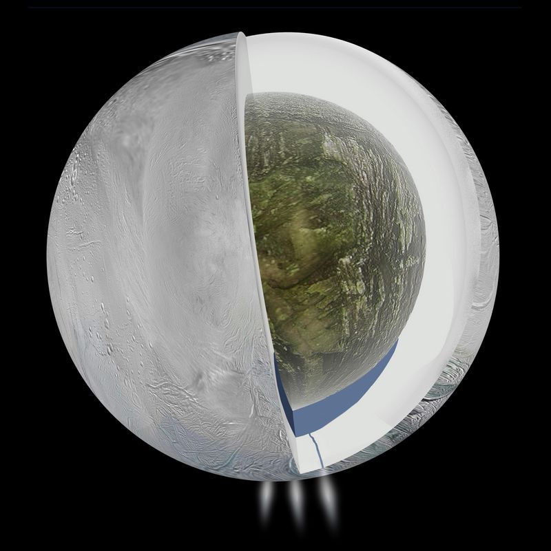На Энцеладе найден потенциально обитаемый подлёдный океан