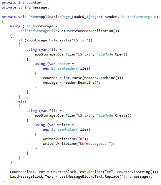 Начало Windows Phone 8 Development: урок 2. Доступ к локальному хранилищу приложения image