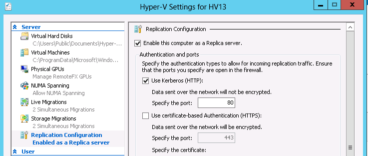 Настройка Hyper V Replica в Windows Server 2012