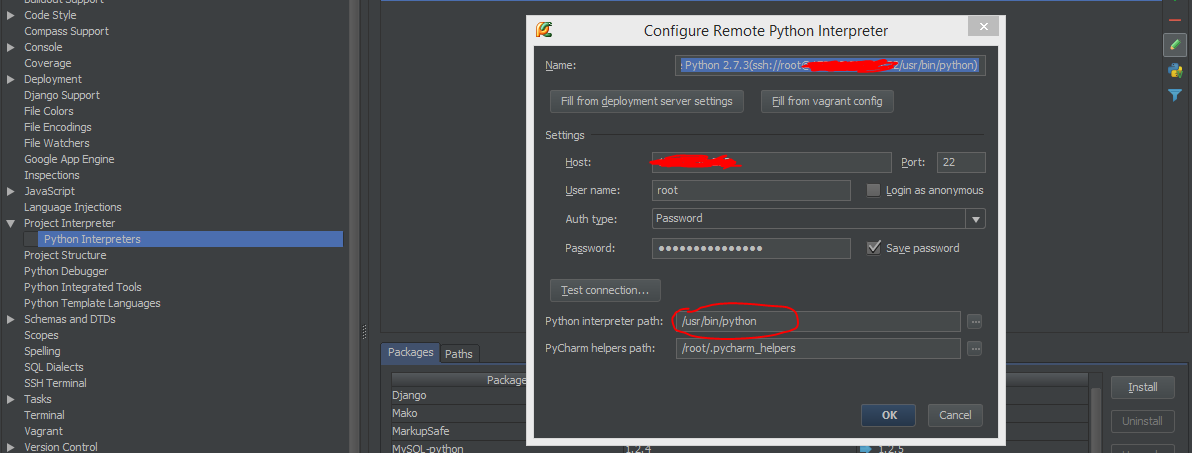 Pycharm configuration